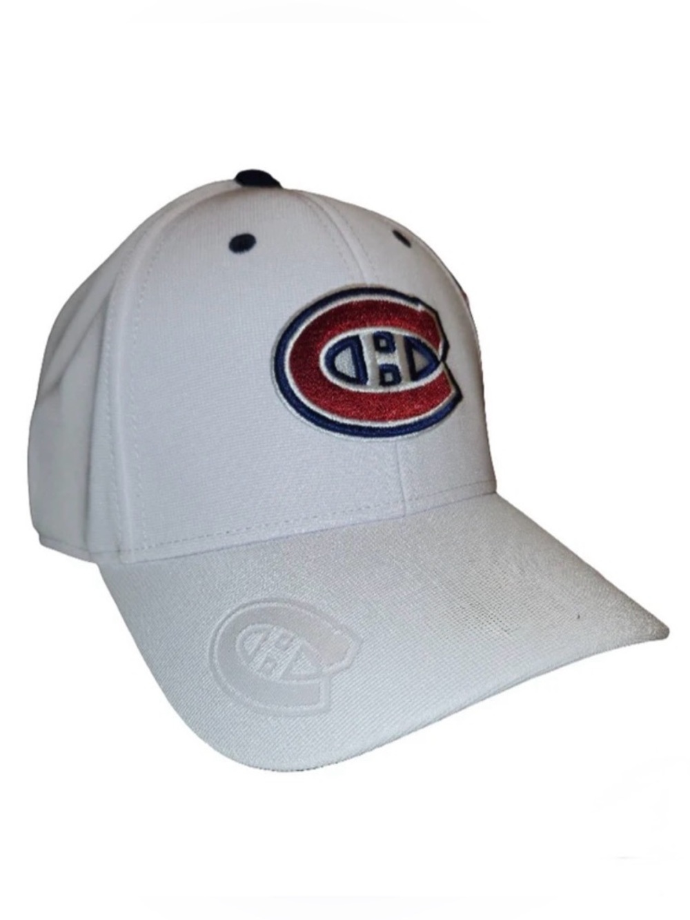 Montreal Canadiens NHL Men's White E-Boss Stretch Fit Hat, S/M